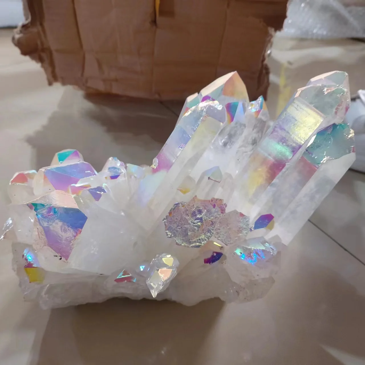 Donghai Wholesale Natural clear quartz Cluster angel aura High Quality Rough  Clear Crystal cluster For  decoration