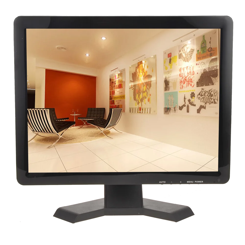 19-Inch Square CCTV Monitor with BNC Input 4:3 Aspect Ratio for Desktop Use