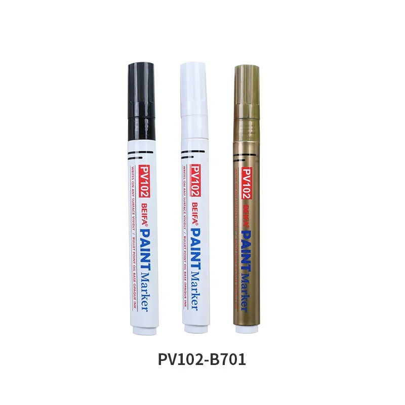 Мелкий наконечник BEIFA PV102 8 цветов разные перманентные чернила написанные на шинах металлический маркер для перманентной краски