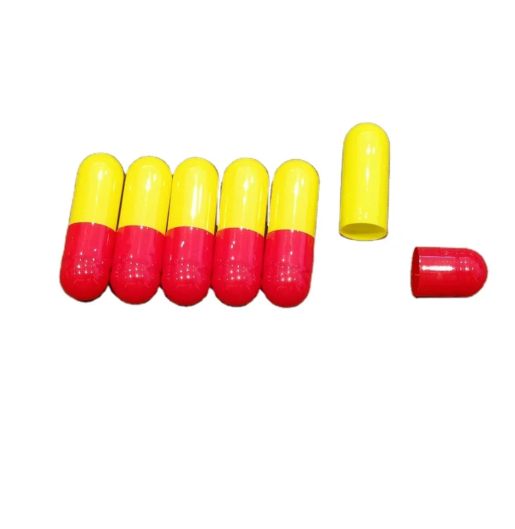 
Custom Color High Quality Red Yellow 0# Empty Medicine Gelatin Capsule Shell 
