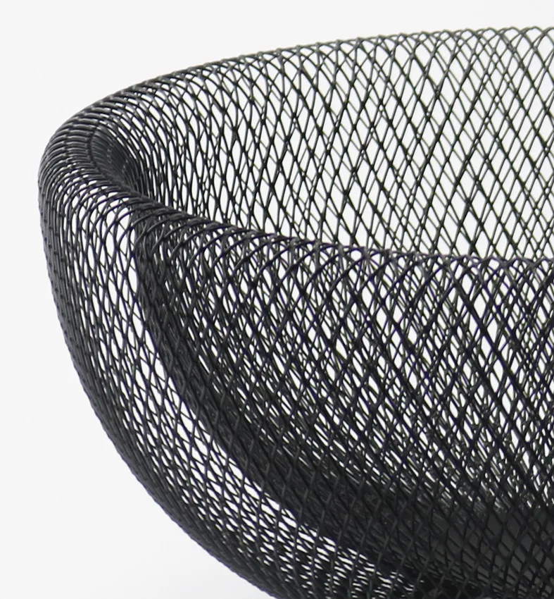 Household Kitchen Metal Small Wire Black Empty Fruit Basket Wire Mesh Vegetable Fruit Basket