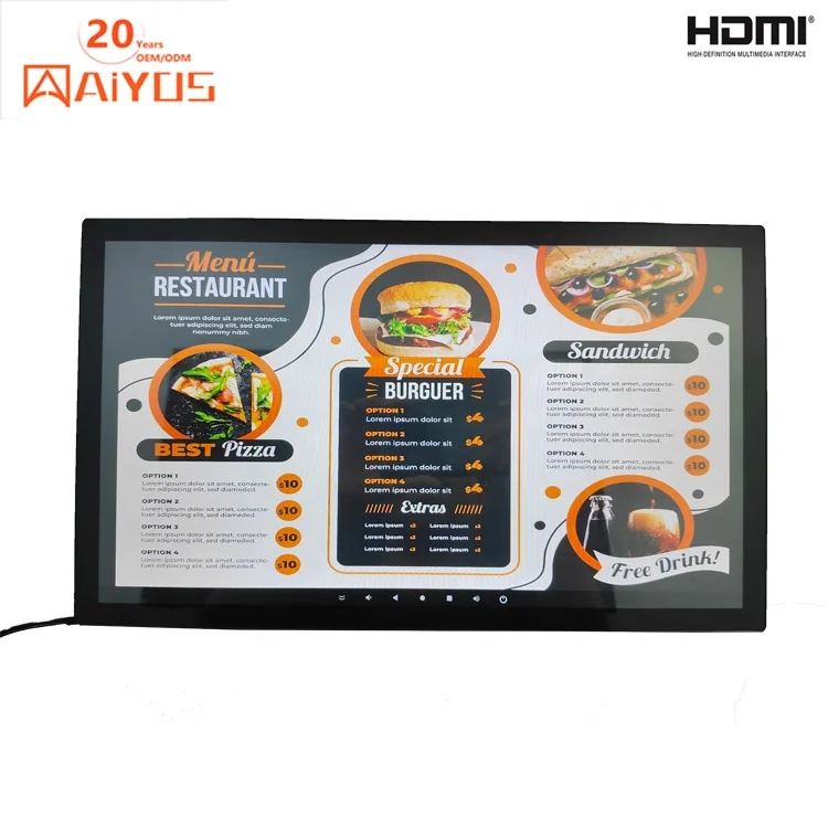 15.6 inch Wall Mounted/Desktop Digital Signage Tablet Android 11.0 System Capacitive Touch Screen  5G WiFi 7*24 hours Display