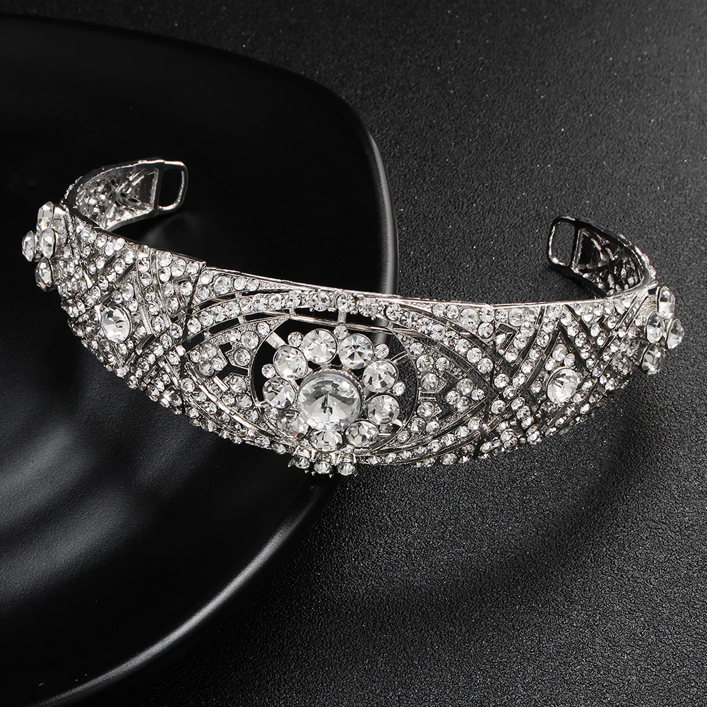 Wholesale Retro Wedding Bridal Hair Accessories Metal Full Rhinestones Girls Tiara Crown For Children And Adult