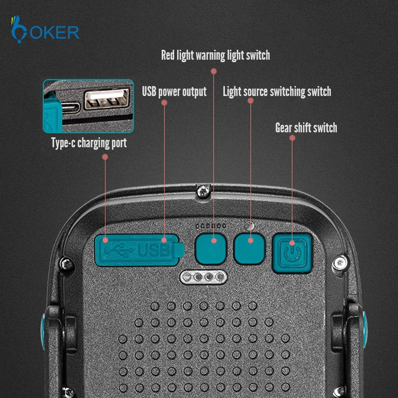 Portable Floodlight Magnet USB Rechargeable COB Led Lights Outdoor Camping Emergency Car Repairing Led Work Light