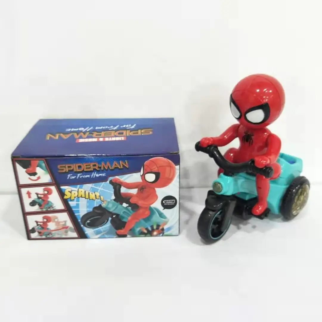 hot style spider-man electric universal tricycle motorcycle light music stunt car bucket car
