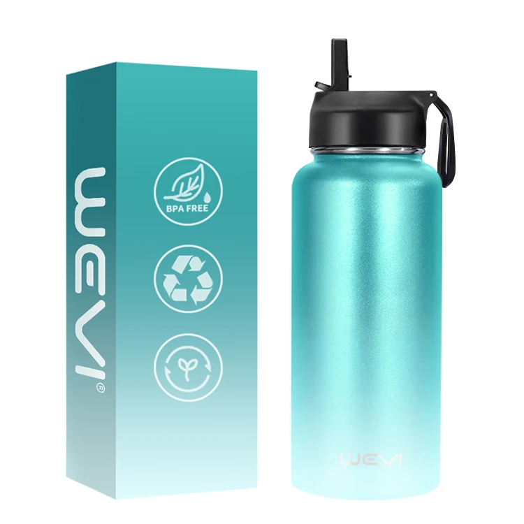 WeVi 32oz Stainless Steel Double Wall Sports Drinking Water Bottle With Custom Logo