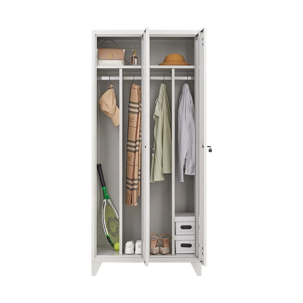 Luoyang WOMA Light Grey 2 Door Metal Locker With Feet Clothes Storage Steel Locker