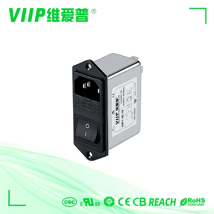 VIIP 3A Single-phase Power Filter EMI/RFI filter with plug in connector samples available