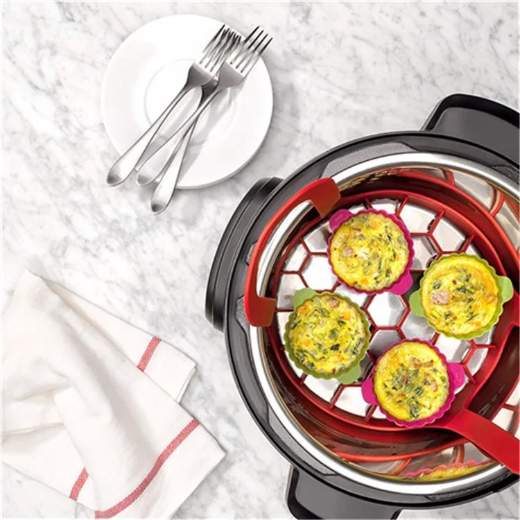 Silicone steamer with handle Eggs Cooking Tools for Kitchen Useful Accessories