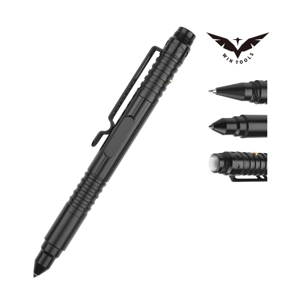 Горячая Распродажа, ручка из алюминиевого сплава, тактическая ручка для письма со стеклянной вспышкой