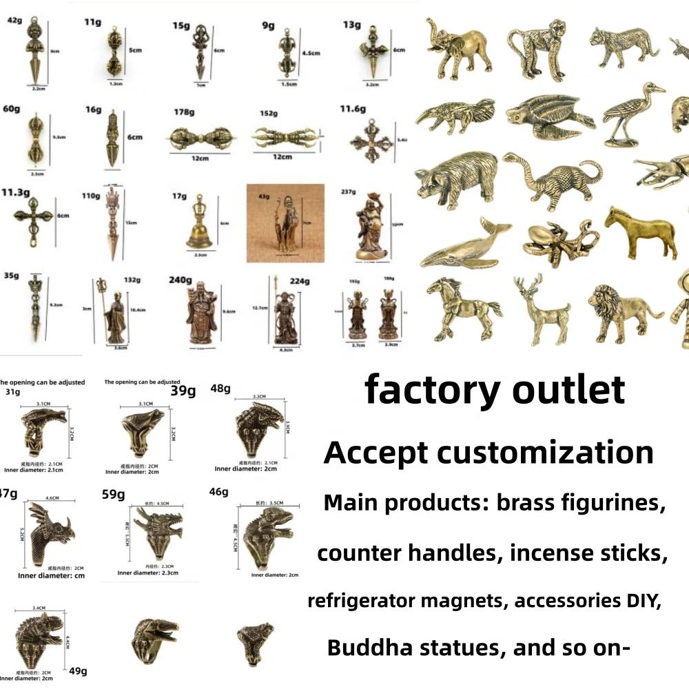 Brass handicraft chicken simulation statue farm animal model chicken, duck, pig, goose doll