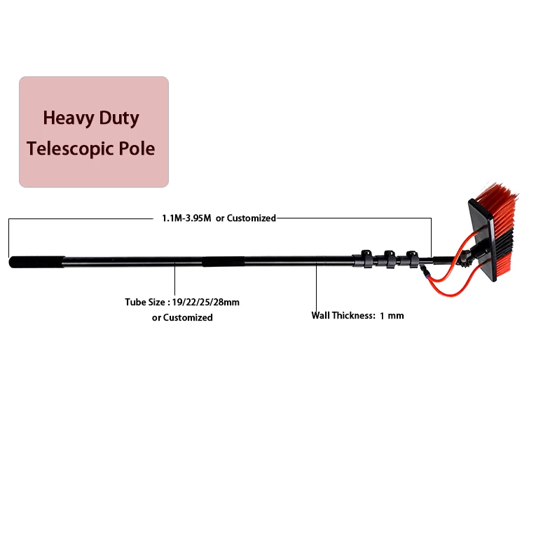 QIYUN Aluminium Pipe Telescopic Water Fed Pole for Window Cleaning Set Glass Cleaning Equipment