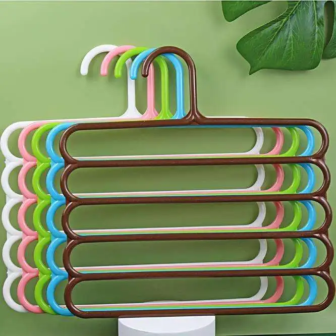 trouser rack household trouser clip wardrobe hanger hanging towel scarf storage multifunctional magic skirt drying multi-layer