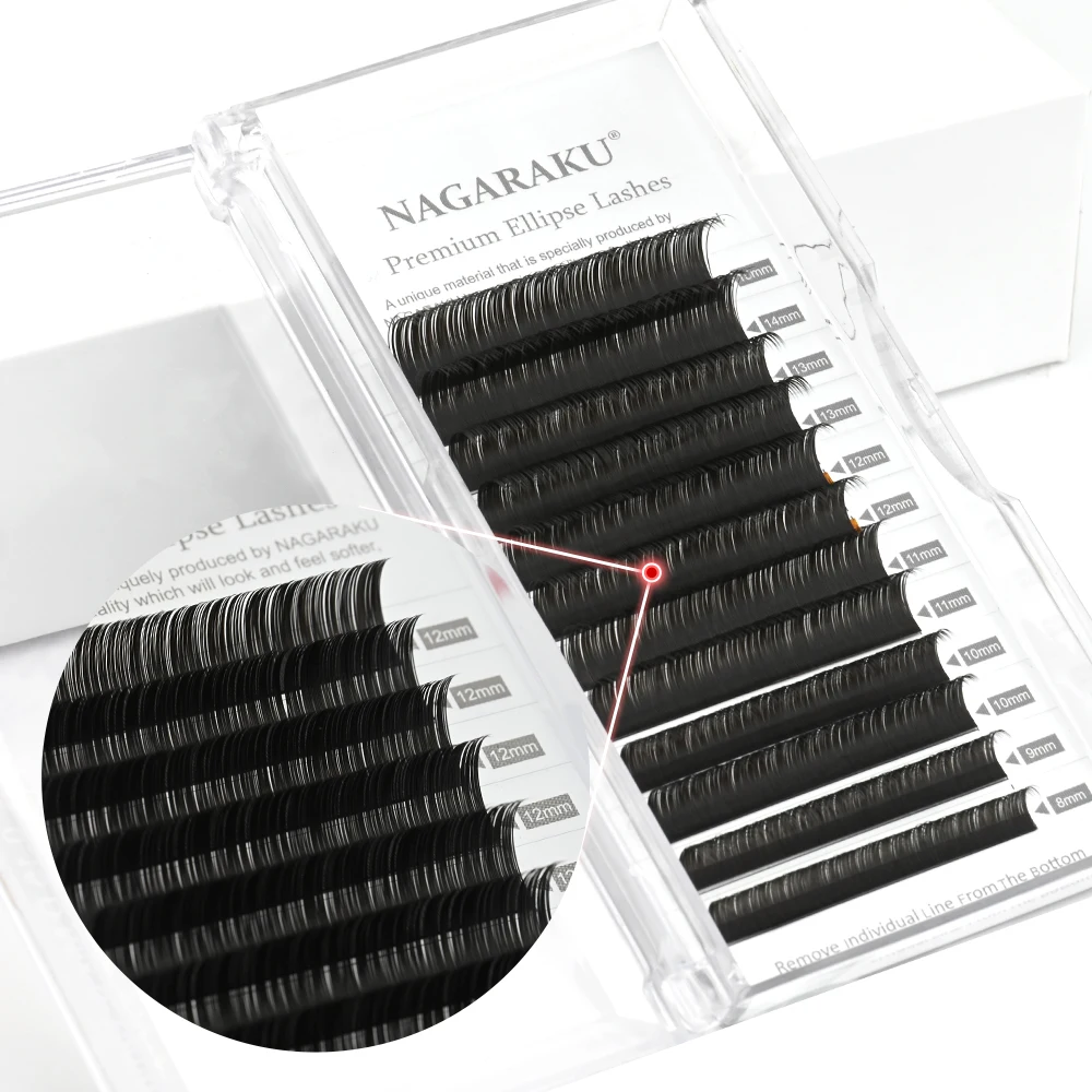NAGARAKU Wholesale ellipse flat eyelash extension  diy lash extensions lash manufactures