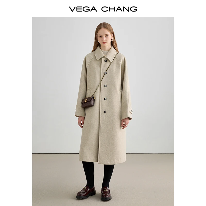 VEGA CHANG 2024 Лидер продаж зимнее пальто на заказ длинное Элегантная куртка повседневное модная твидовая для женщин