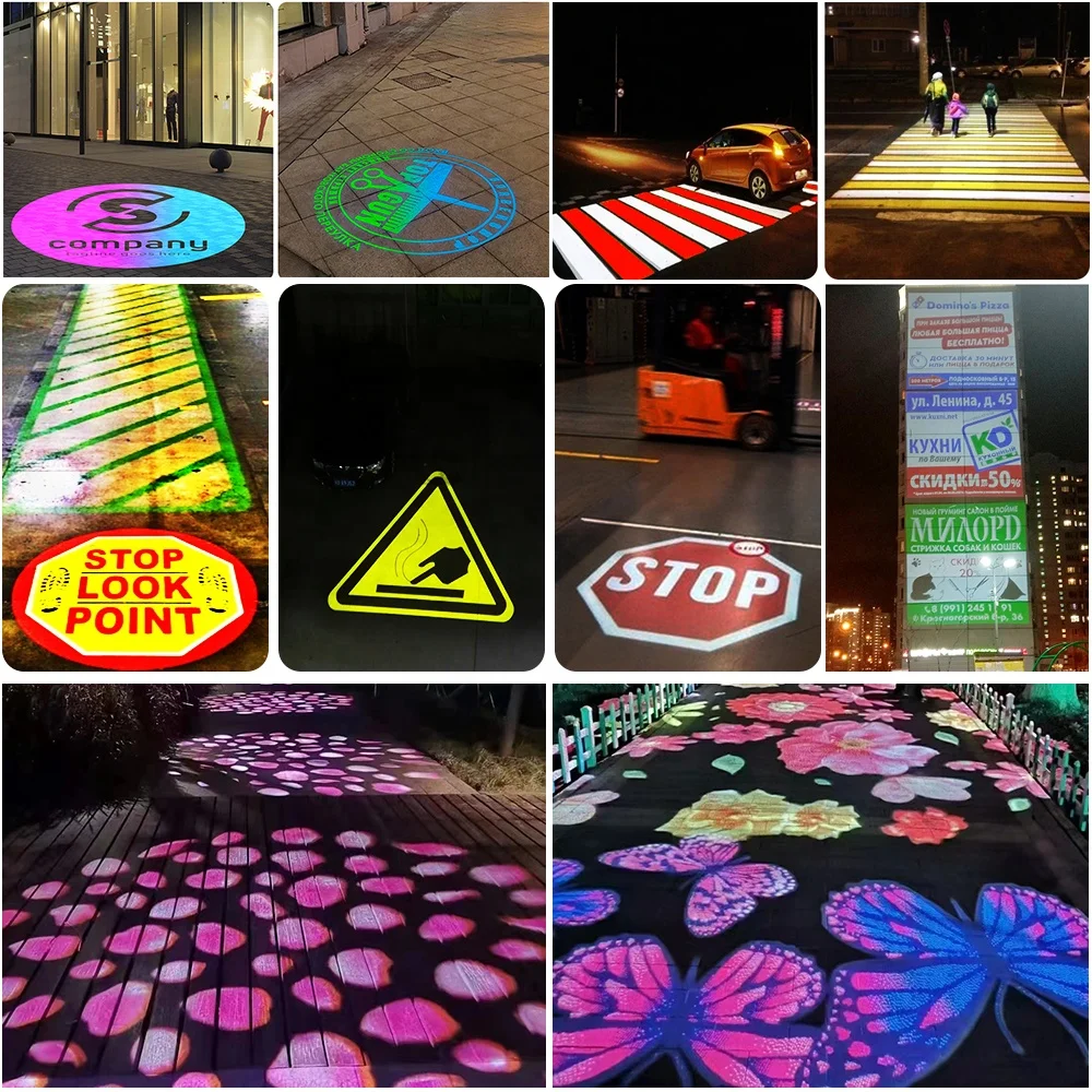80W IP67 Outdoor Waterproof Advertising Gobo Projector Light Customizable Logo Floor Lamp with CE Certification