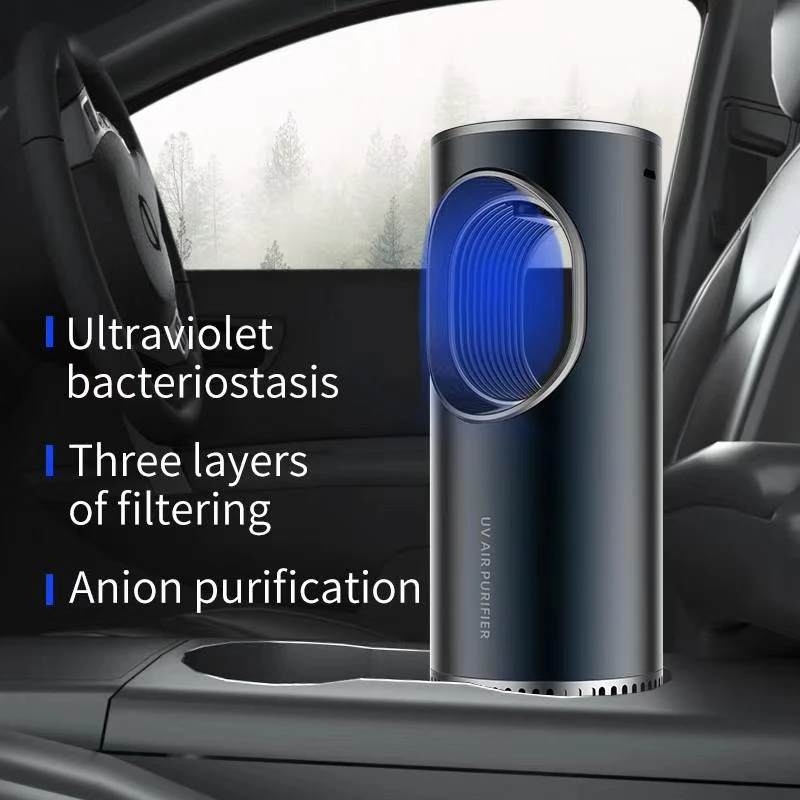 
UVC Sterilization LED Lamp Air Filter Purifier Negative Ion Car Purifier 
