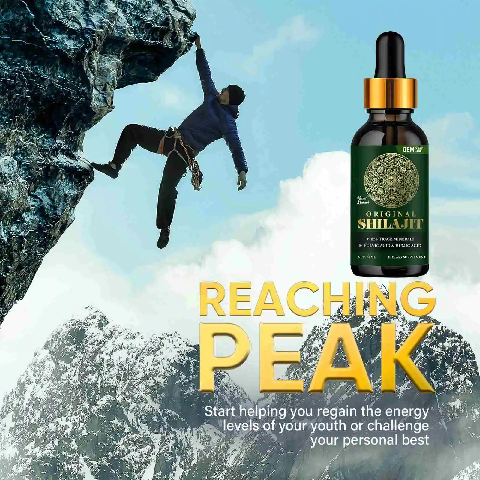 OEM Factory Nature Purified Shilajit Drops Fulvic Acid & Humic Acid Shilajit Extract Resin Pure Himalayan Shilajit Liquid