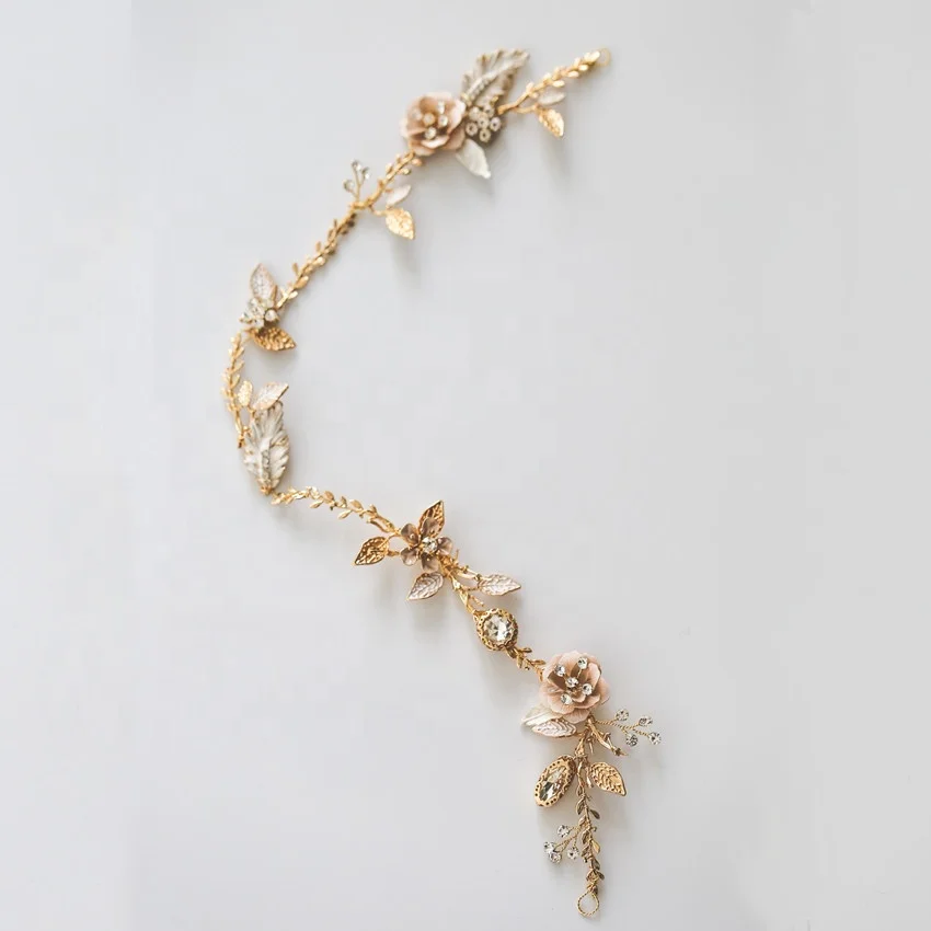 Bridal clear crystal vintage fancy flower bridal hair pieces for bride or bridesmaid