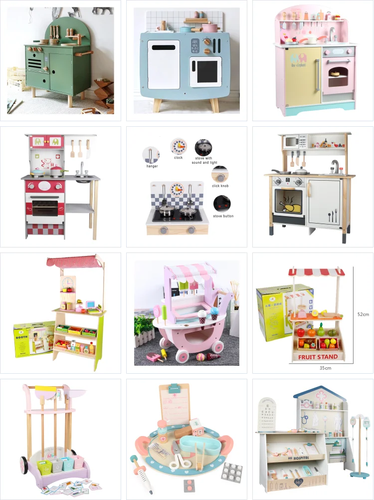 Intelligent wholesale creative kitchen kids wood toys for children