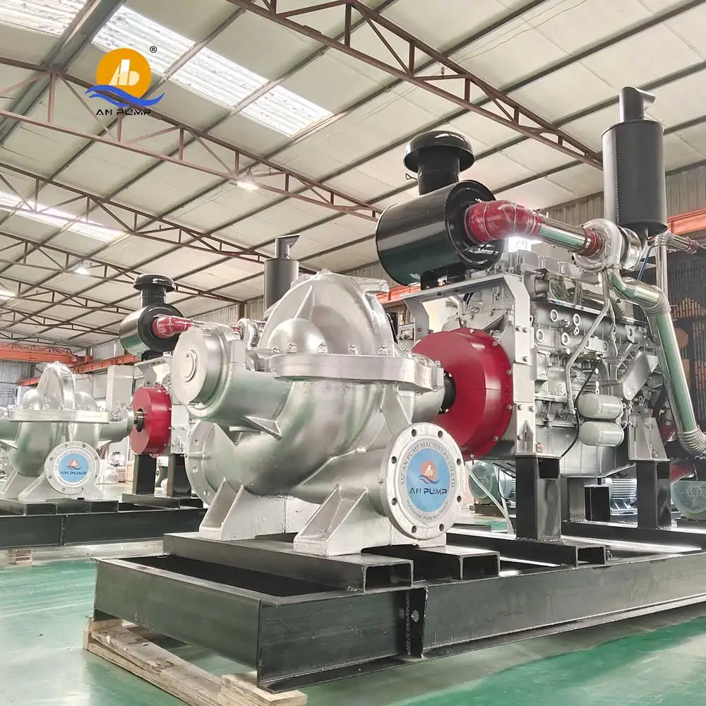 irrigation fresh water double suction large flow high pressure diesel water pump