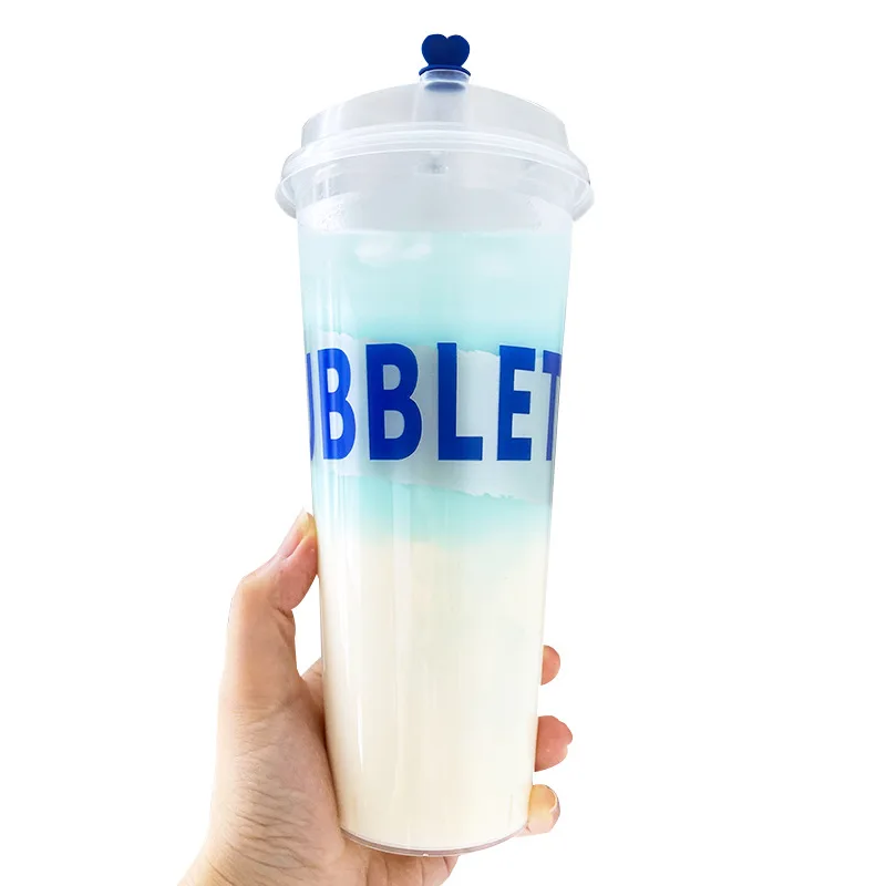 Factory Price 12oz 16oz  22oz Customized logo Boba Cup Clear or frosted Bubble Tea disposable PP Plastic Injection Moulding  Cup