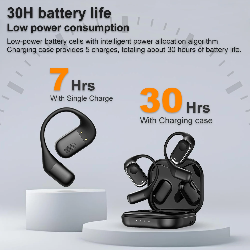 HiFi Sound Earhook Waterproof Headset TWS Handsfree Noise Canceling Sport Headphones TWS Stereo Earphone Wireless Earbuds