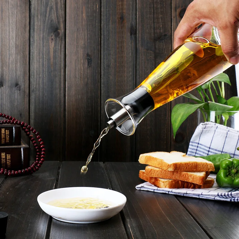 Kitchenware 260ML/500ML Transparent Glass Oil Dispenser Glass Oil and Vinegar Bottle