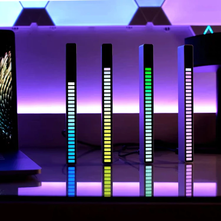  32-битный RGB аудио звук бар пикап окружающей среды ди-Джея свет все автомобильным бортовым компьютером звуковая активация LightLED дисплей ритма Импульсный цветная сигнальная