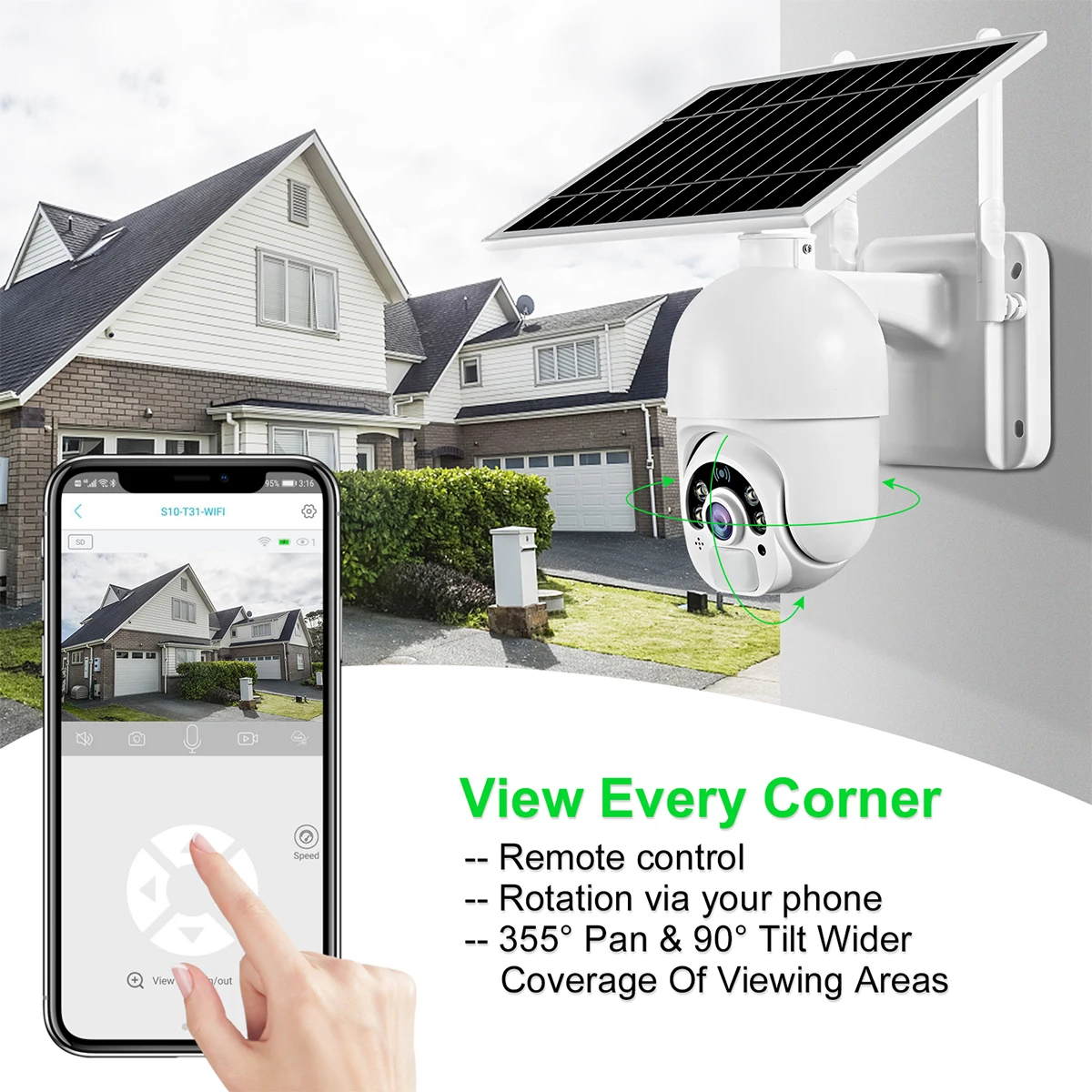 JideTech 4G 1080P Solar Panel Power Wireless Home Security WIFI Tuya PTZ IP Solar Camera Wifi Outdoor