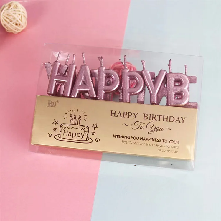 Wholesale Colorful Sparkling Happy Birthday Letters Cake Candle for Party Decorating Cake Candles