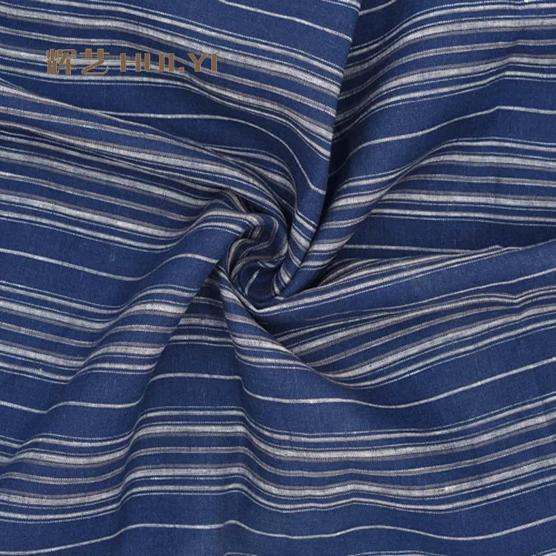 OEKO TEX soft french high quality garment material flax stripe design linen fabrics pure belgian wholesale 100% linen fabric