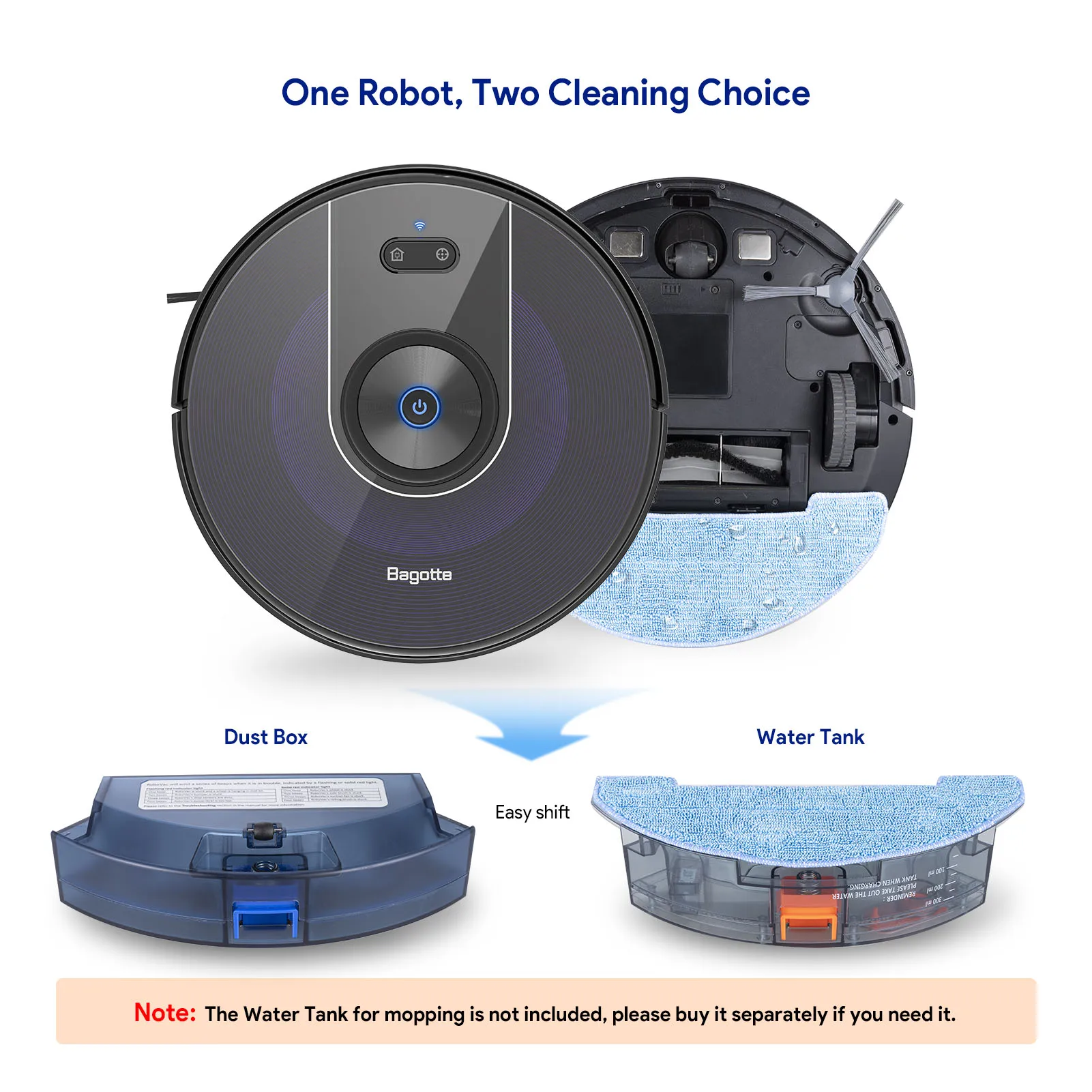 Bagotte BG800 Max Home Appliance Wet and Dry Floor Sweeper Aspiradorat Clean Smart Self Cleaning Vacuum Robot