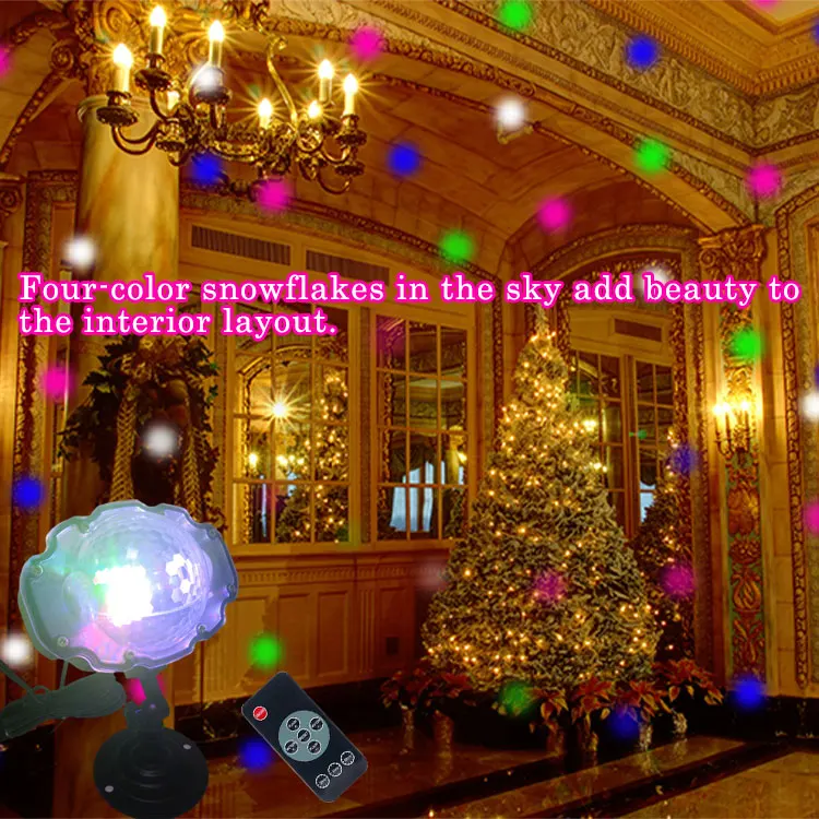 
Four-color highlight snowflake light, RGBW outdoor garden light led spot light (remote control) 