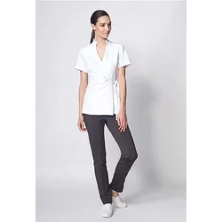 Enchi Wholesale Stretchy SPA beauty salon therapist Wrap Tunic scrubs uniforms nursing