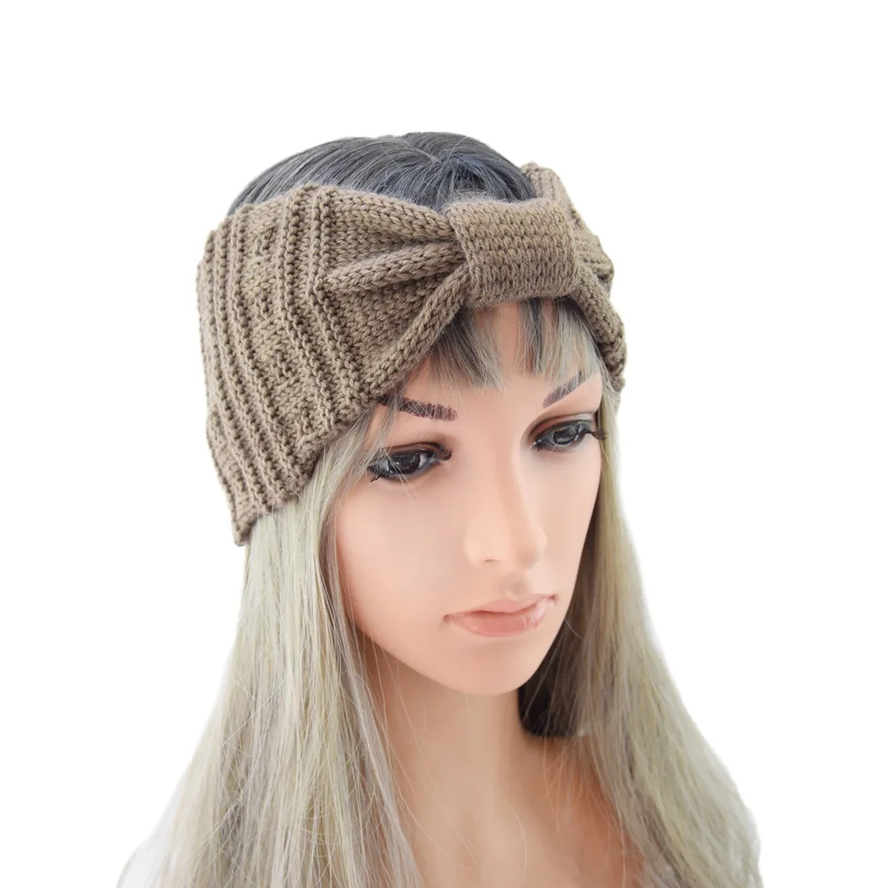 2023 hot sale stripes knitted large ring crochet headbands