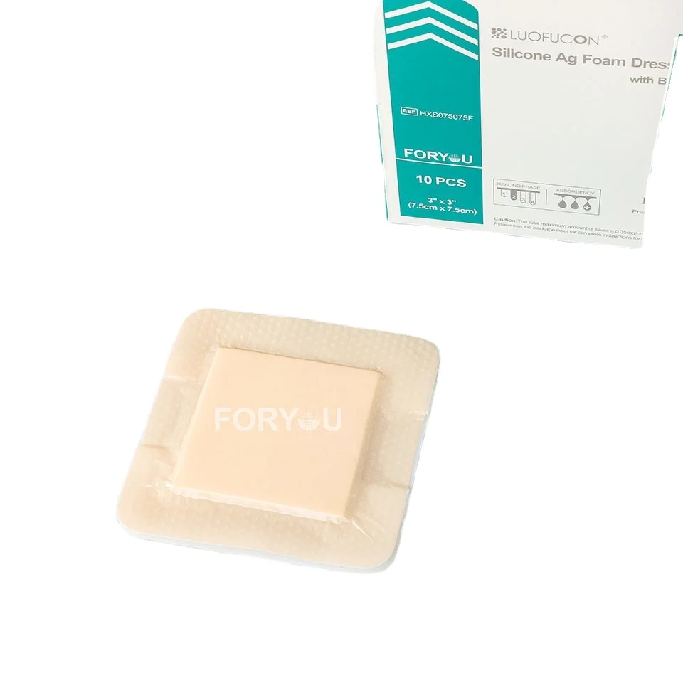 Best Price Silver Silicone Polyurethane Foam Gel Ion Medical Waterproof Self Adhesive Wound Dressing