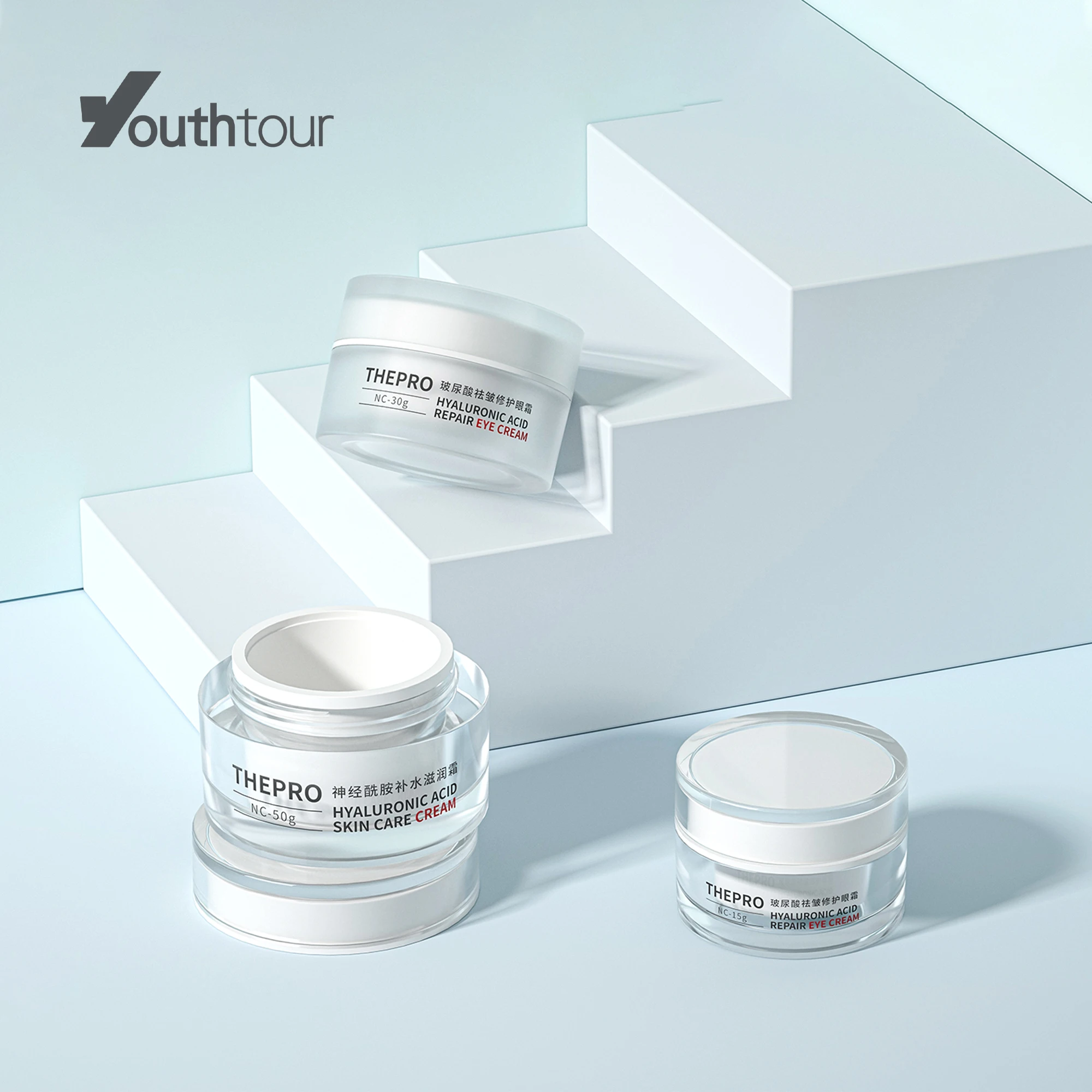 Acrylic 15g 30g 50g Plastic empty jar with Lid for eye cream face mosturize cream  double wall PMMA round packaging container
