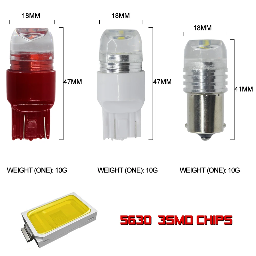 Strobe 7443 W21/5W Car Bulb Rear Fog Lamp Tail Signals 3 SMD LED 5630