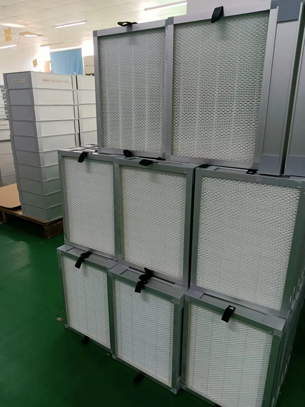 Hepa filter mini pleats Fiberglass Galvanized Steel Frame H13  H14 Air Ventilation