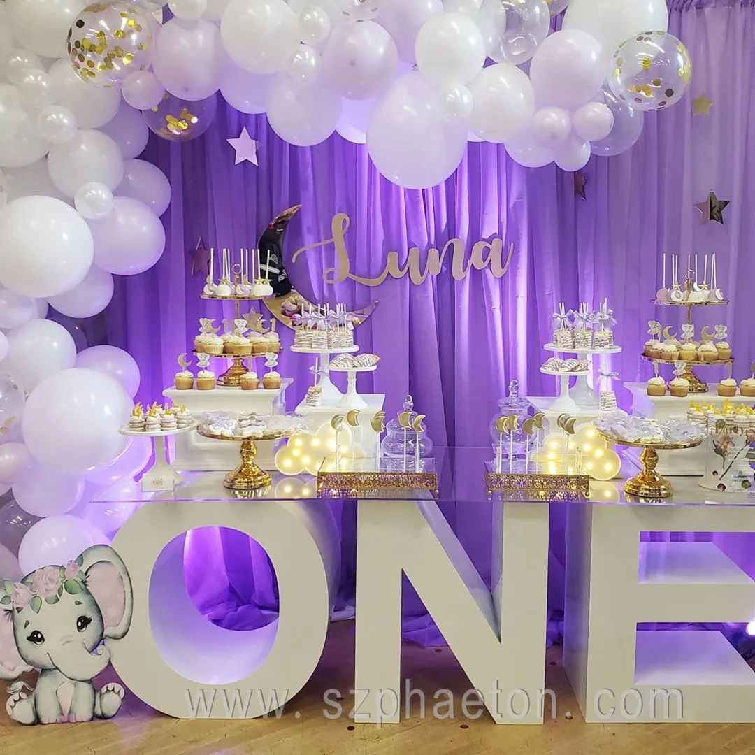 1 year old baby shower cake table ONE letter table dining tables for birthday party decorations / supplies