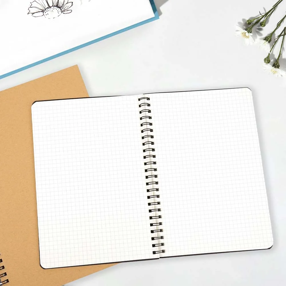 Traveler Customizable Journals School A4 Soft Cover Leather Custom Journal  Wooden Spiral Diary Notebook With Pen