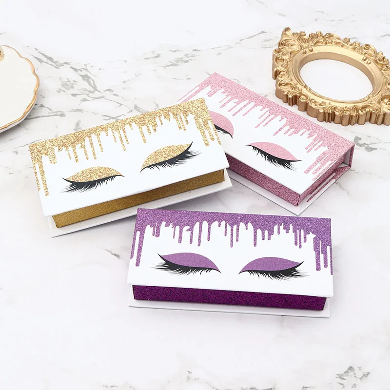 hot sale color quantity  oem odm customize logo shape low MOQ false eyelash box false custom eyelash packaging box