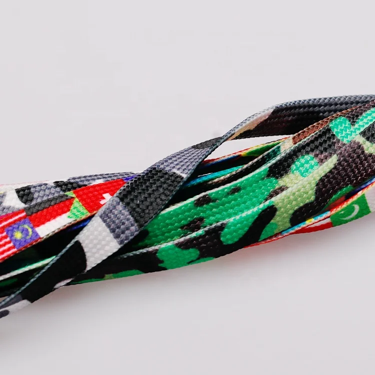 Wholesale Colorful Thick Sublimation, Flat Run Luxury Sneakers Printed Logo Custom Shoelaces/