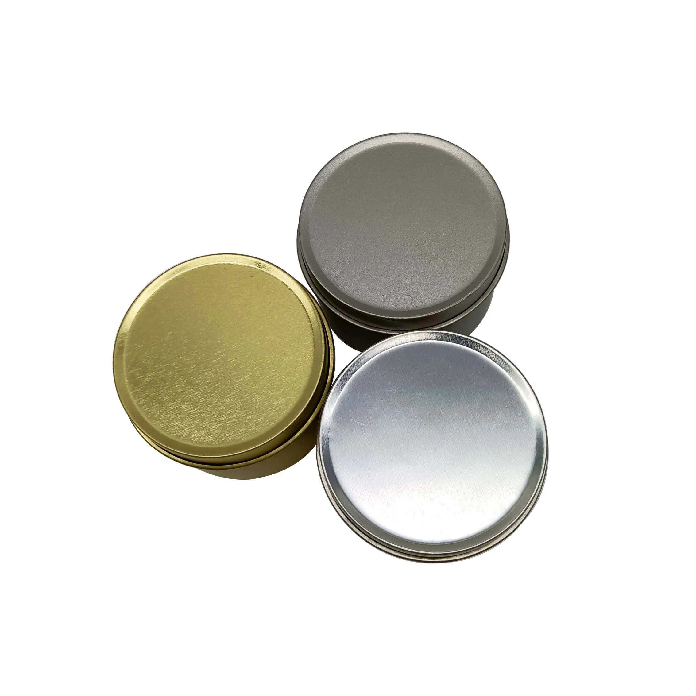 Factory wholesale custom empty candle jar with lid custom candle box gold metal tin can container candle tin jar