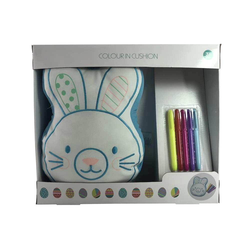 Stuffed Toy Cute Easter Bunny Rabbit Glow in Night Cushion Pillow