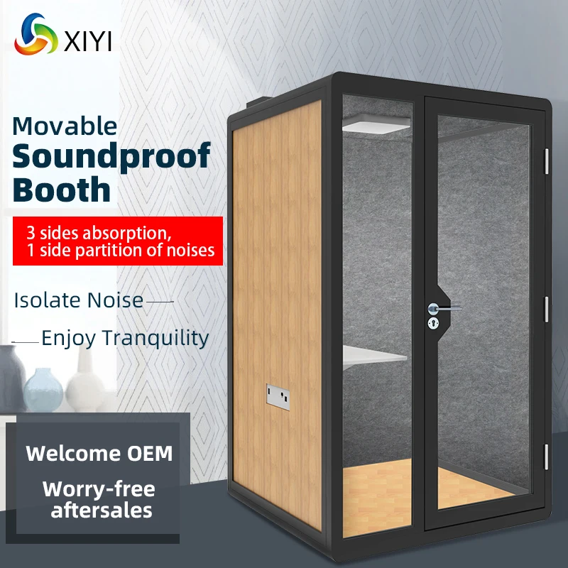  Мини звуконепроницаемой кабине прямую трансляцию номер закаленных стеклянных материалов подвижной звукоизоляционной функцией Pod частного офисного помещения