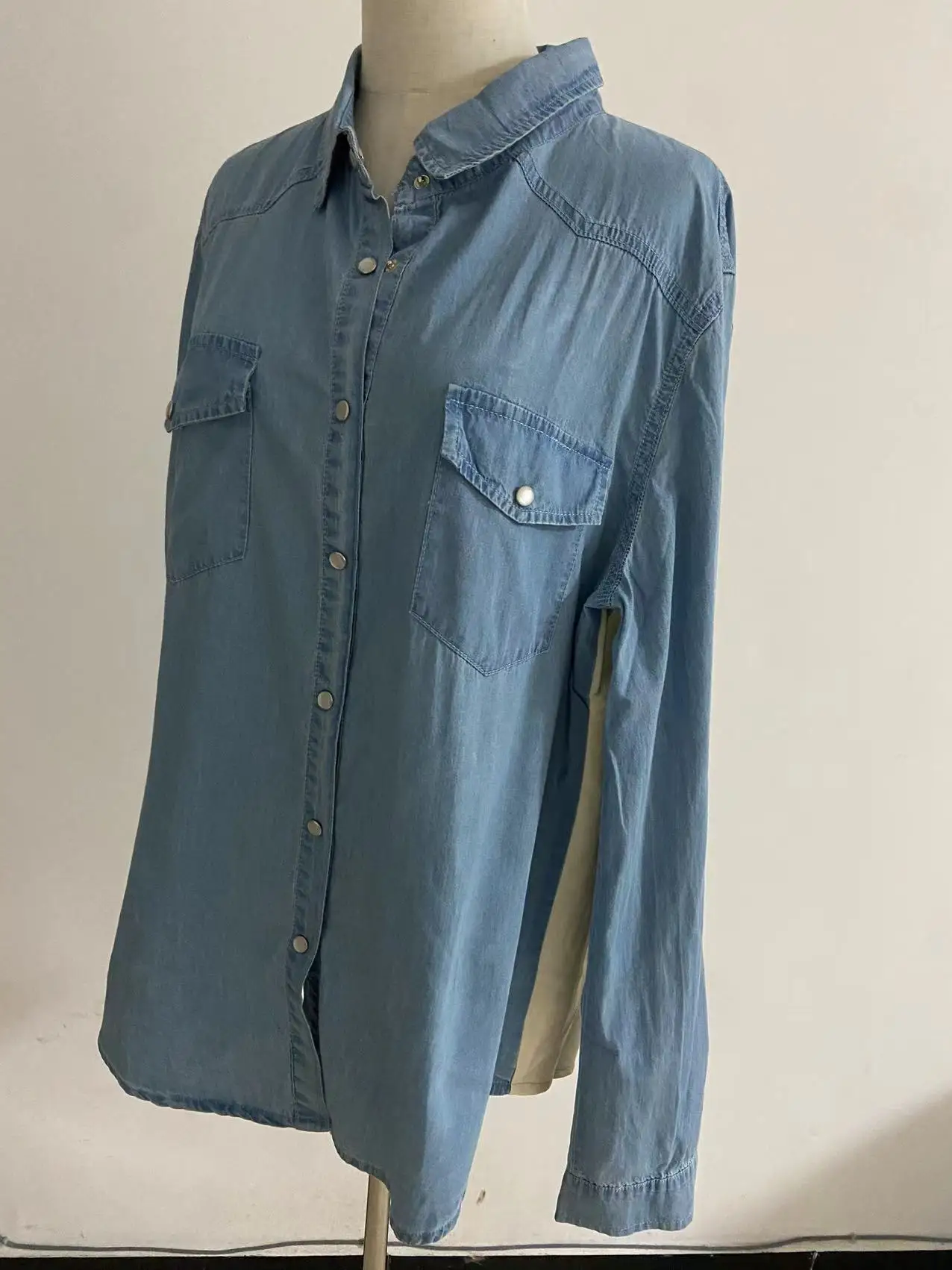 2023 New fashion women denim blouse denim dress women cowboy printing denim jacket women