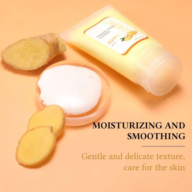 OEM Private Label Improves The Complexion Acne Oil-control Moisturizing Turmeric Gel Facial Cleanser facial foam cleanser