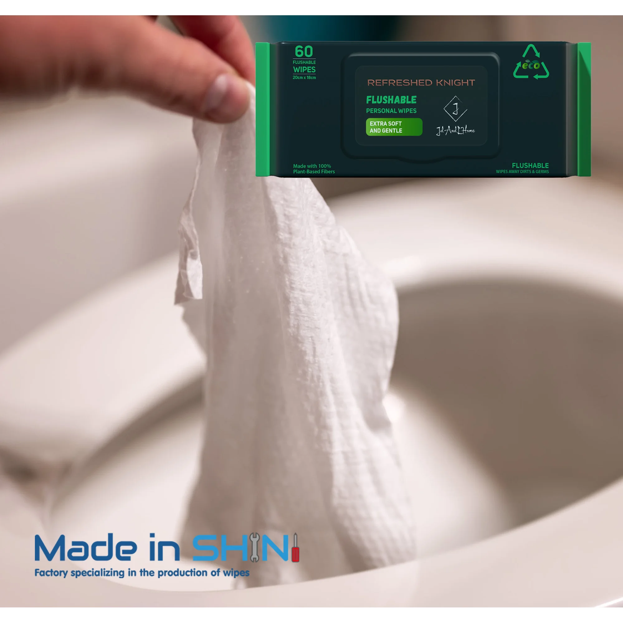 Customization Disposable 60pcs flushable feminine wipes flushable wipes toilet toilet paper wipe for butt daily cleaning